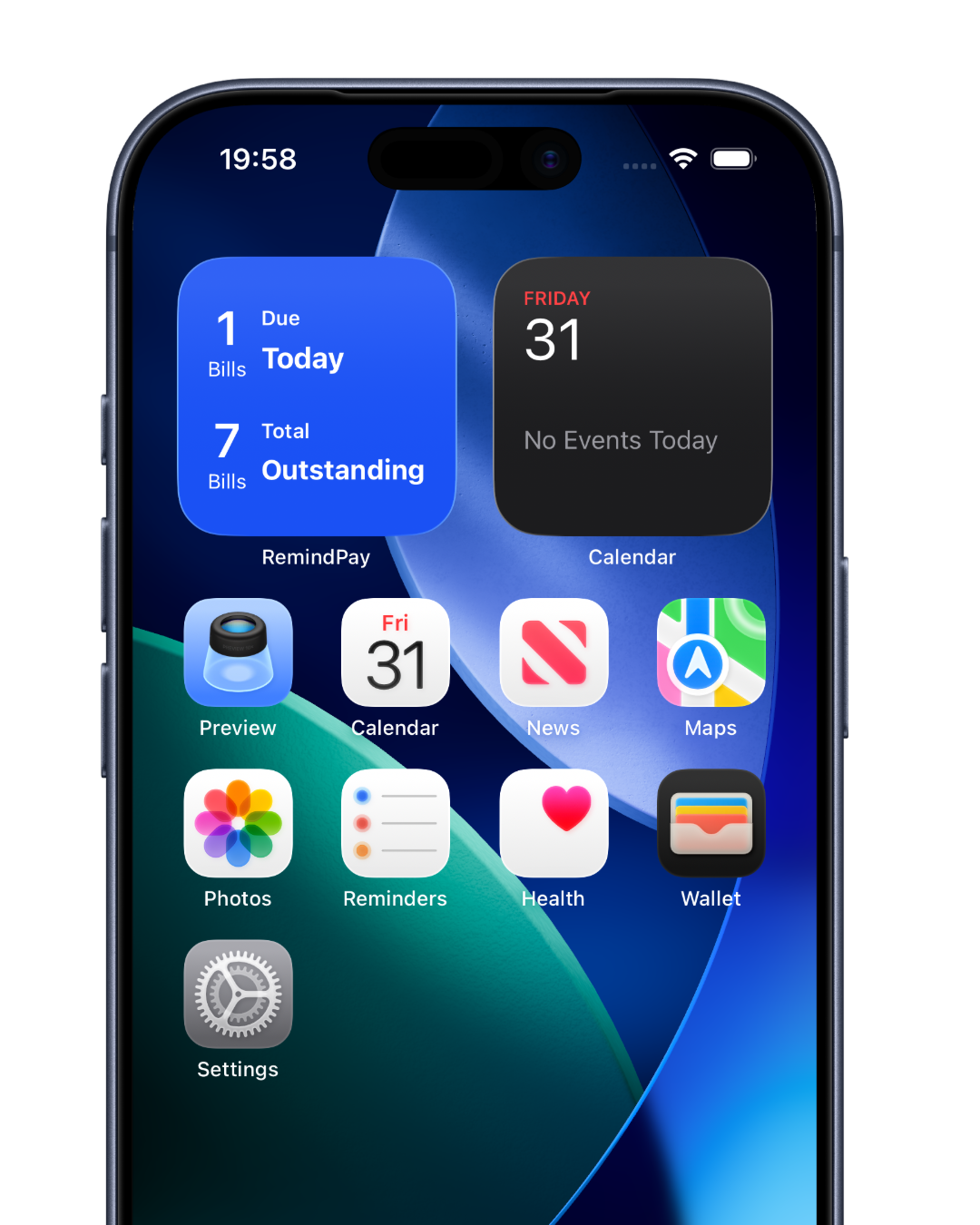 RemindPay home screen widgets